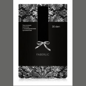 Колготки с геометрическим орнаментом SF301, плотность 30 den, цвет чёрный Faberlic (Фаберлик) 