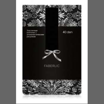  Колготки з анімалістичні малюнком SF402, щільність 40 den, колір чорний Faberlic (Фаберлік) 