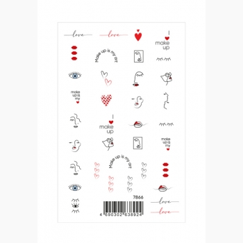 Переводные наклейки для дизайна ногтей «Я люблю макияж» Faberlic (Фаберлик) 